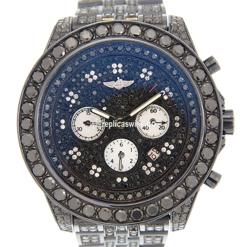 Breitling Blackdia Watch - Auto - Diamond - Black - Steel - Luxury Breitling Watch